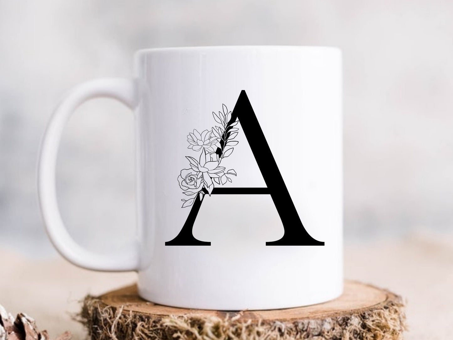 Lotus Floral Monogram Alphabet Clipart