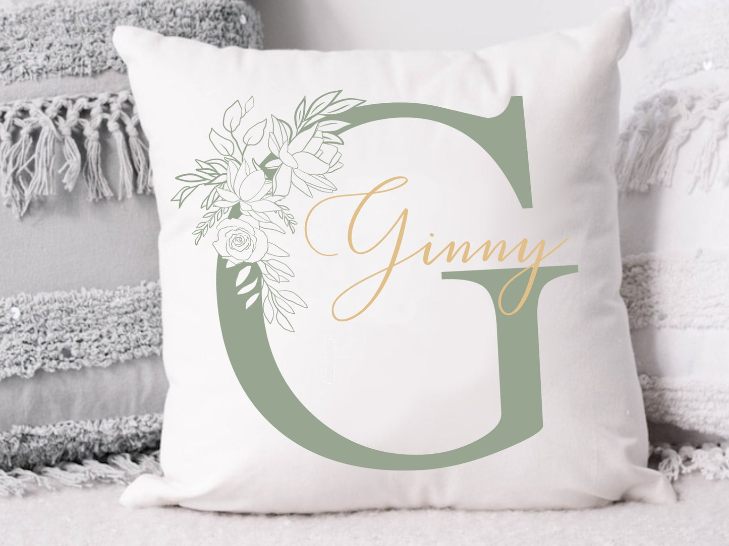 Lotus Floral Monogram Alphabet Clipart