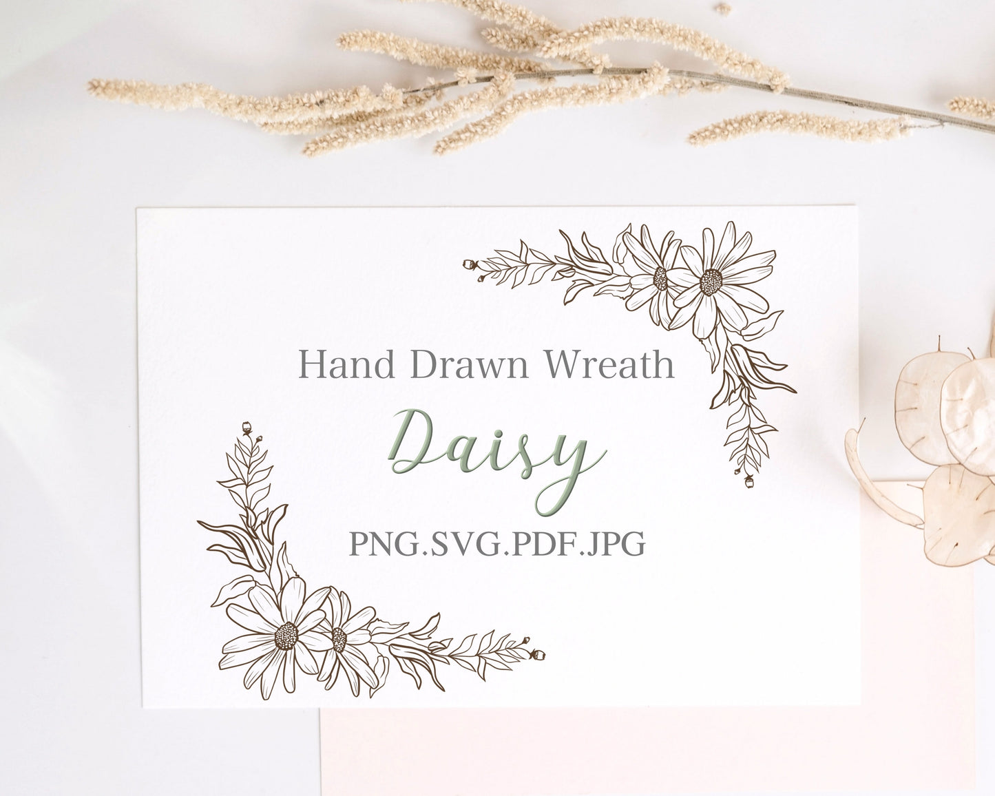 Birth Flower Daisy Corner Frame Clipart