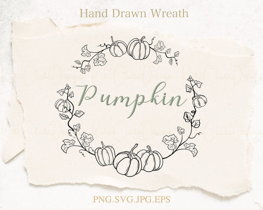 Fall Pumpkin Wreath Clipart