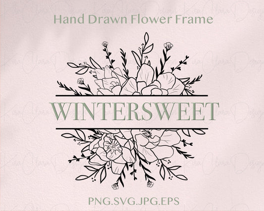 Wintersweet Flower Split Border Frame