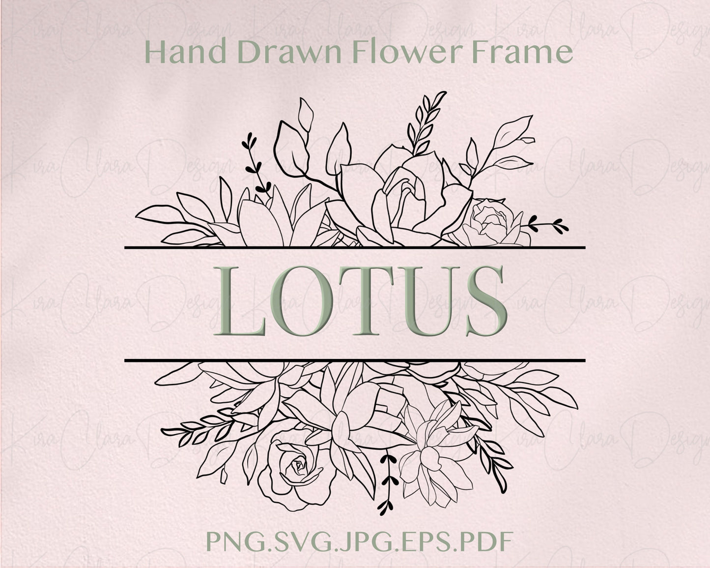 Lotus Flower Split Frame Clipart