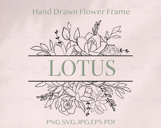 Lotus Flower Split Frame Clipart