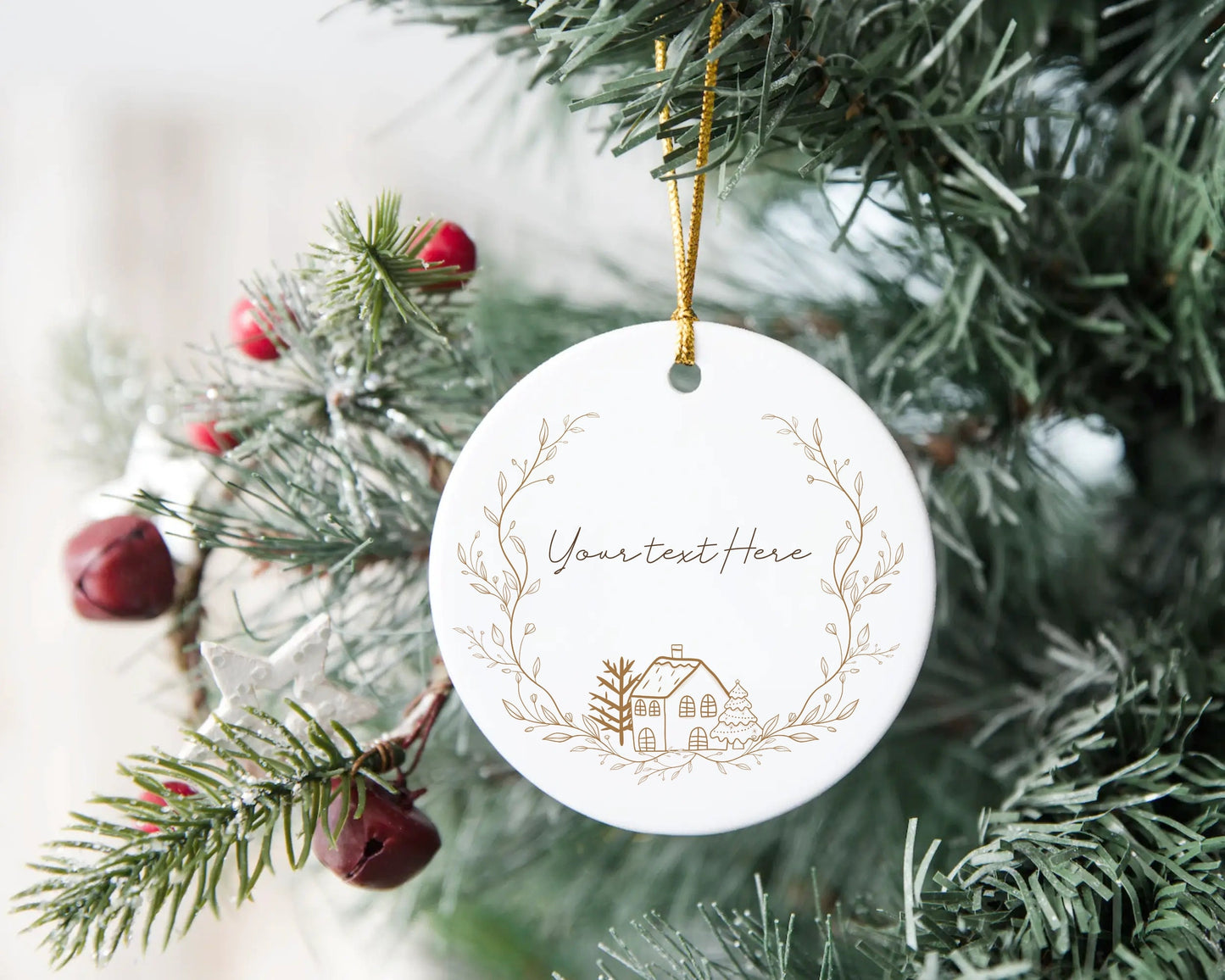 Christmas Home Circle Wreath Clipart