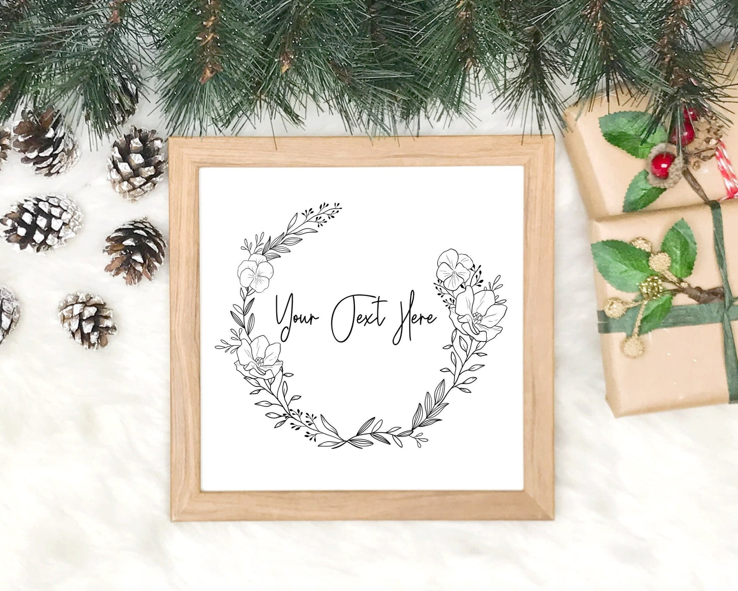 Violet Flower Wreath Clipart SVG