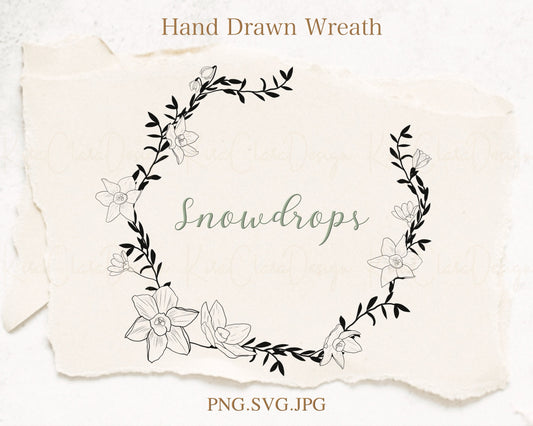 Birth Flower Snowdrop Wreath Clipart
