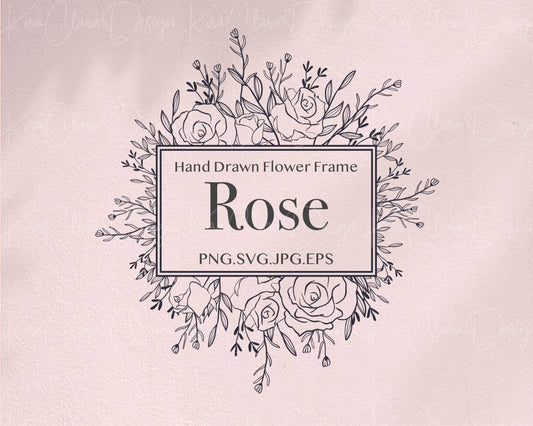 Rose Flower Border Frame Clipart
