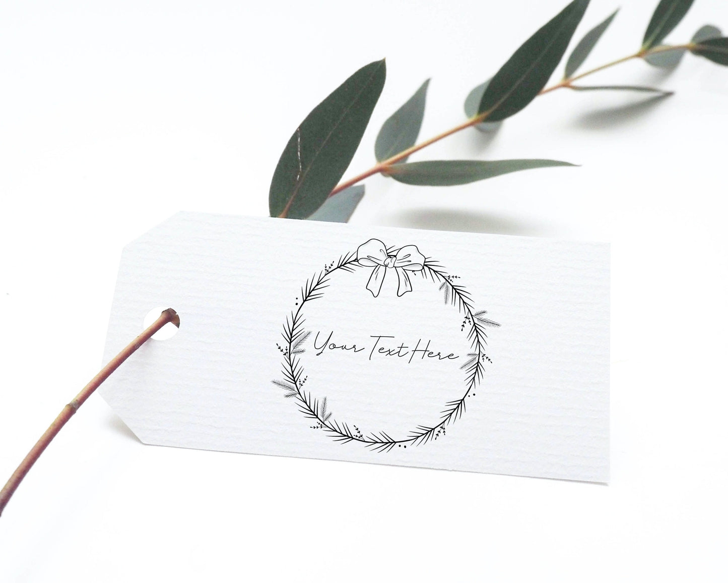 Pine Tree With Ribbon Full Wreath Clipart