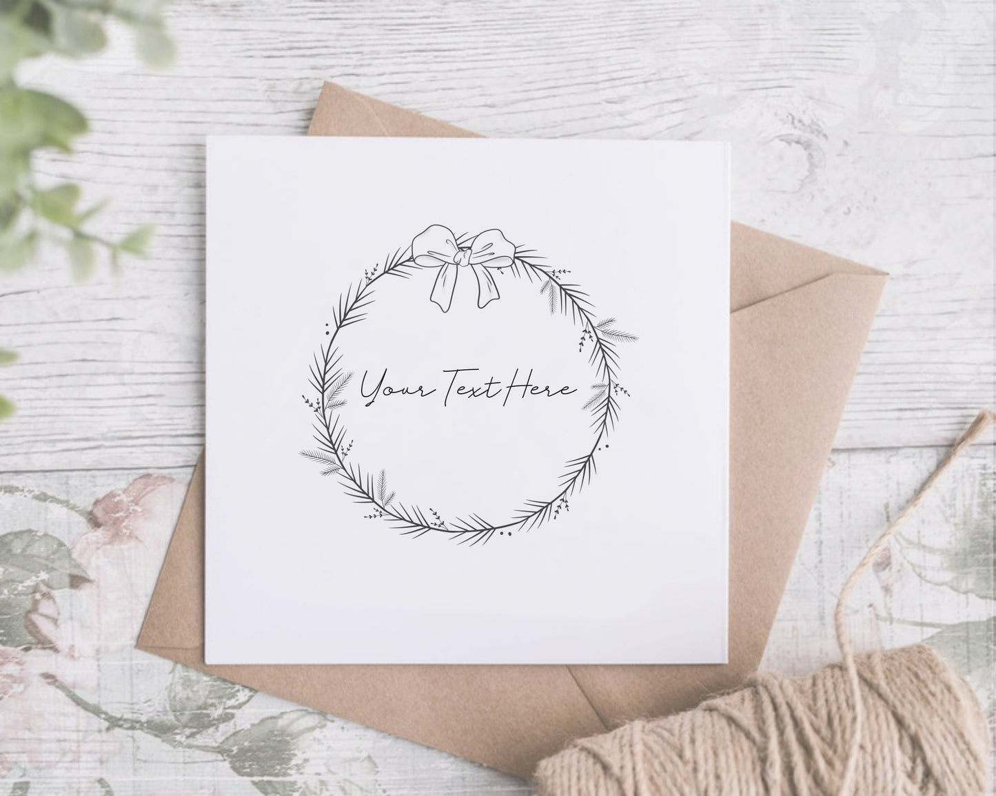 Pine Tree With Ribbon Full Wreath Clipart