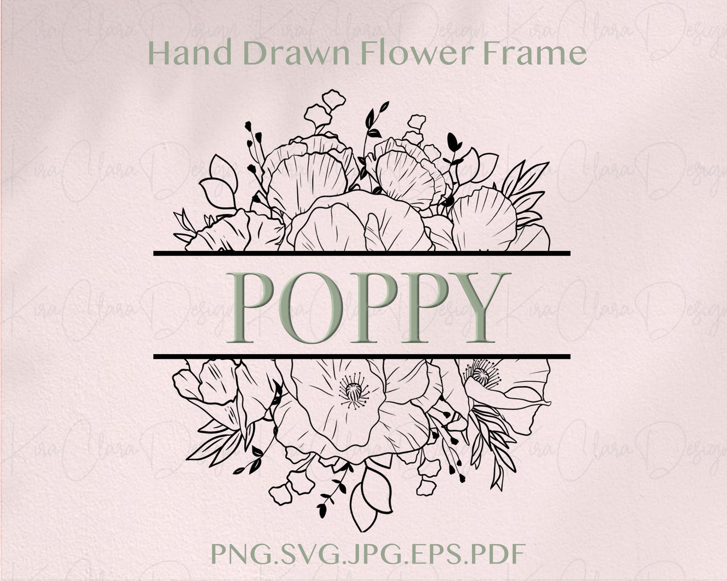 Poppy Flower Split Monogram
