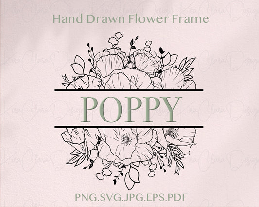 Poppy Flower Split Monogram