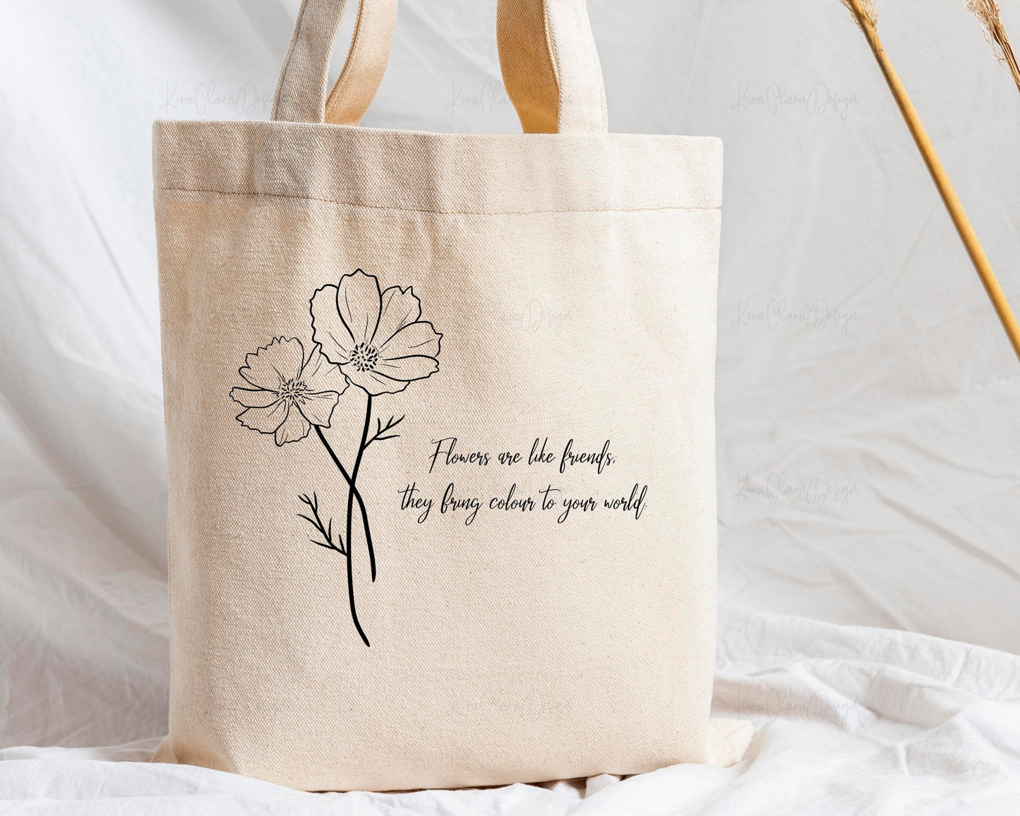 October Birth Flower Cosmos Outline Clipart Minimalist