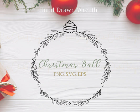 Christmas Ball Circle Wreath Clipart