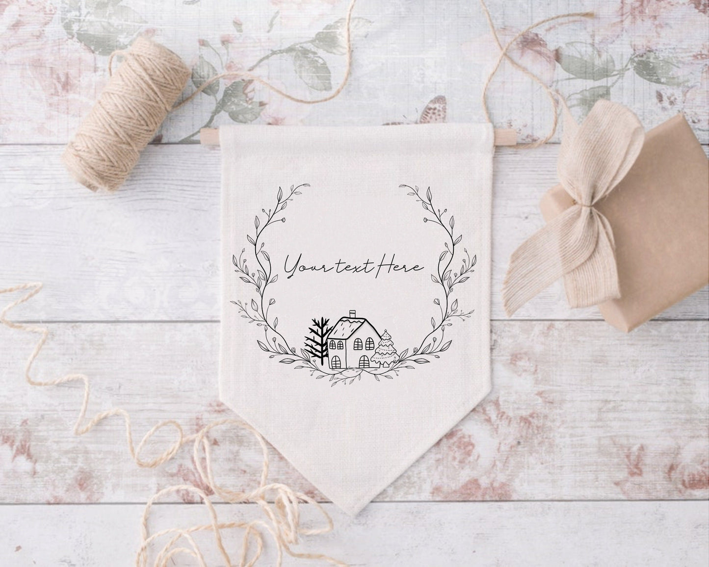 Christmas Home Circle Wreath Clipart