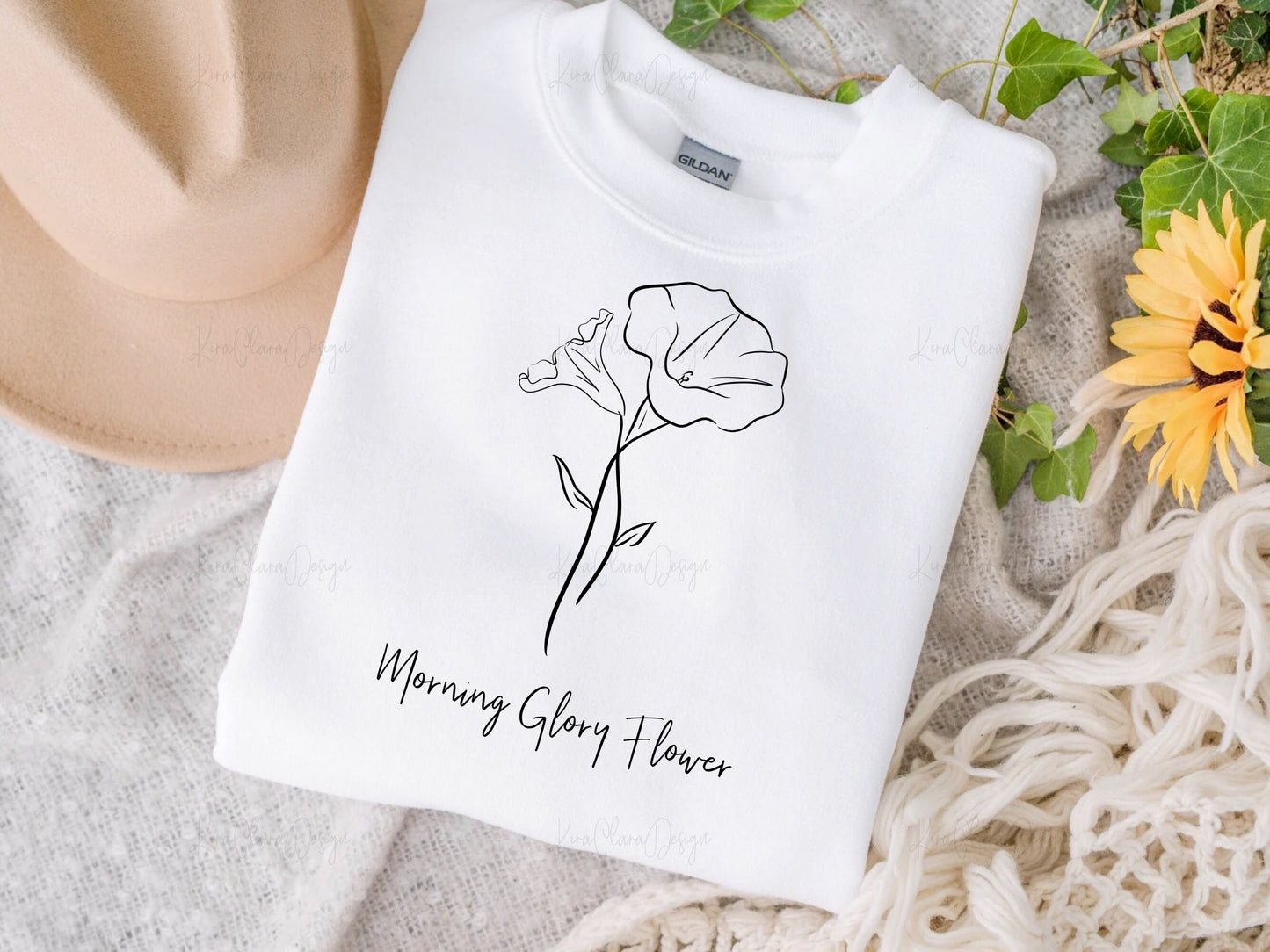 September Birth Flower Morning Glory Outline Clipart