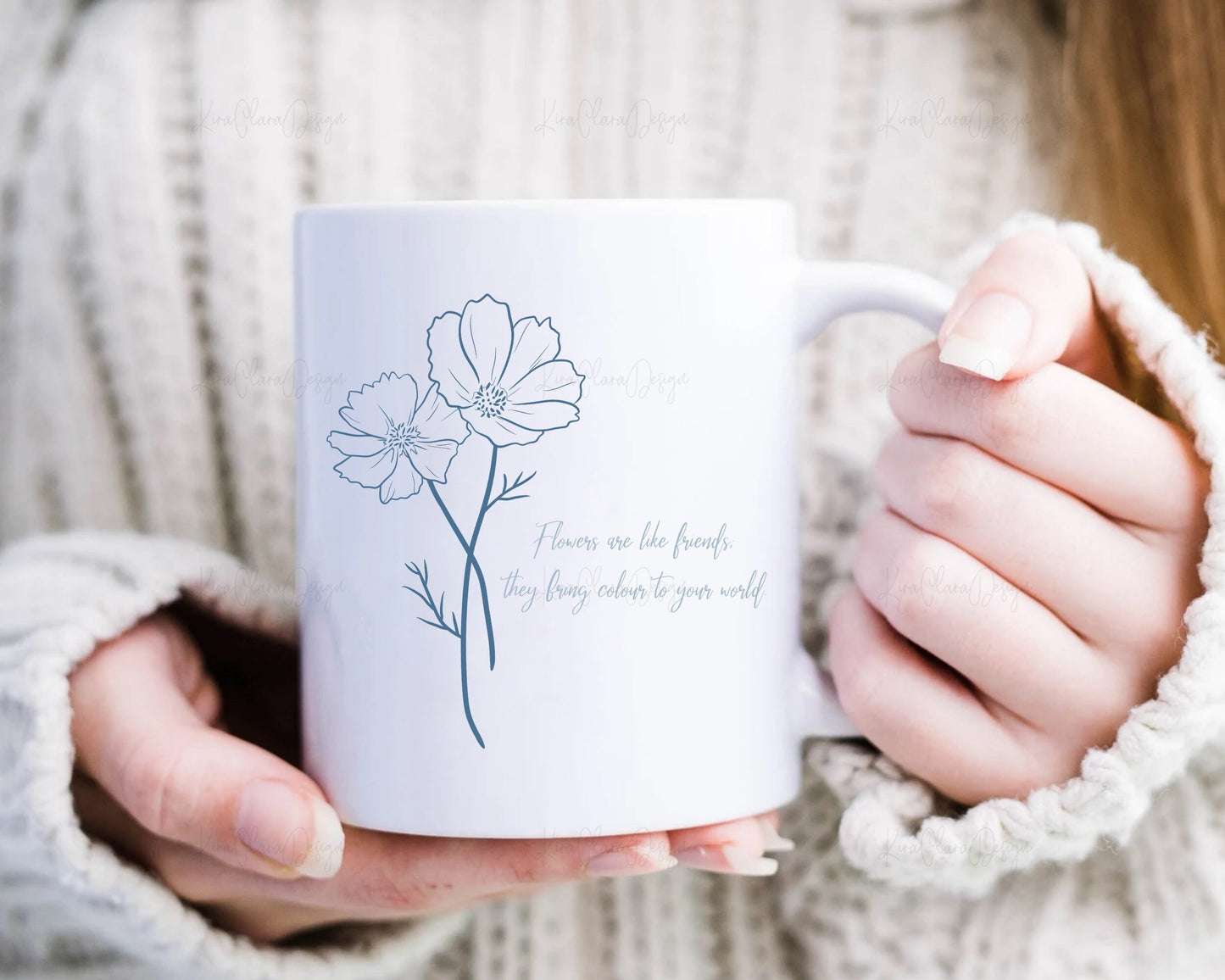 October Birth Flower Cosmos Outline Clipart Minimalist