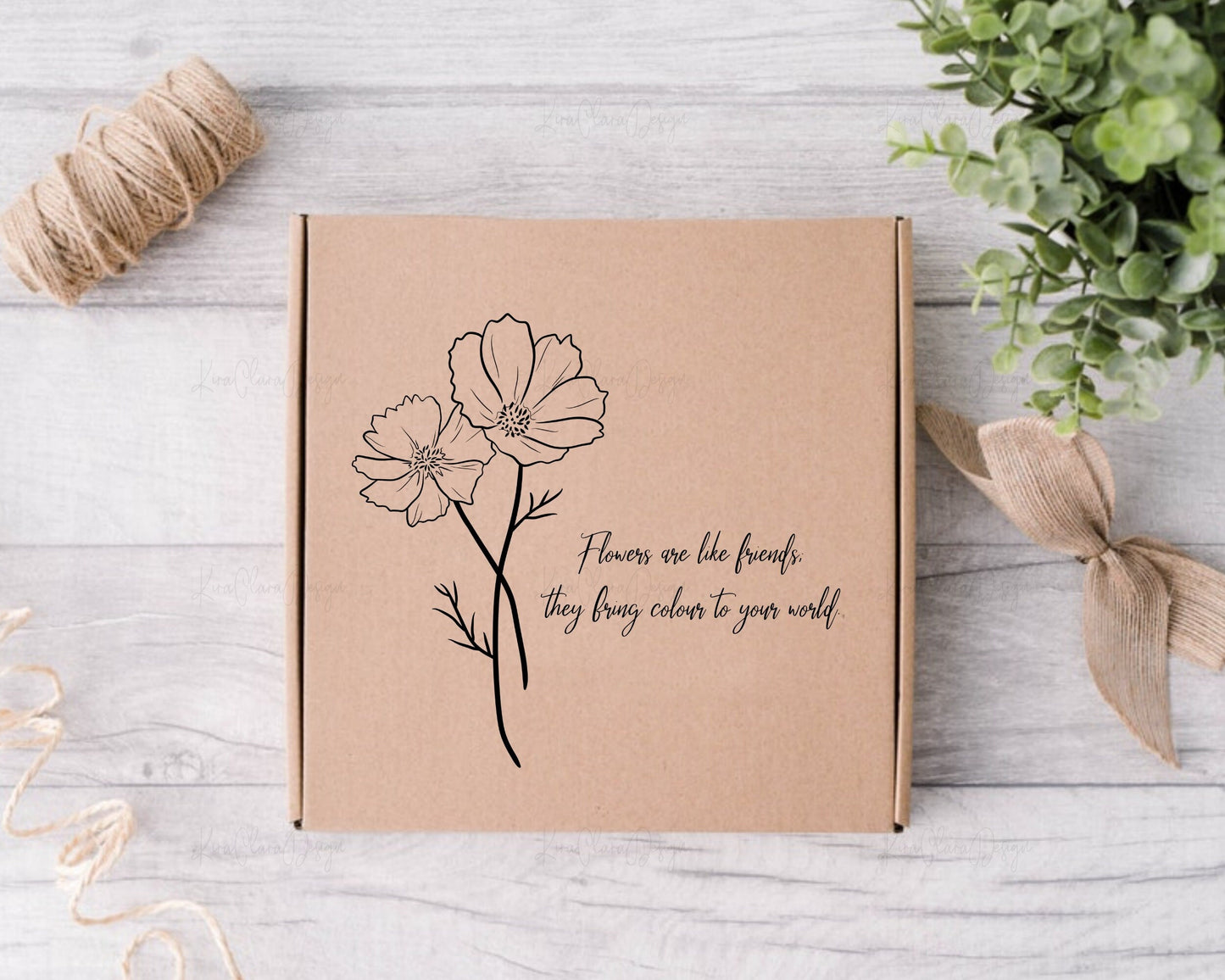 October Birth Flower Cosmos Outline Clipart Minimalist