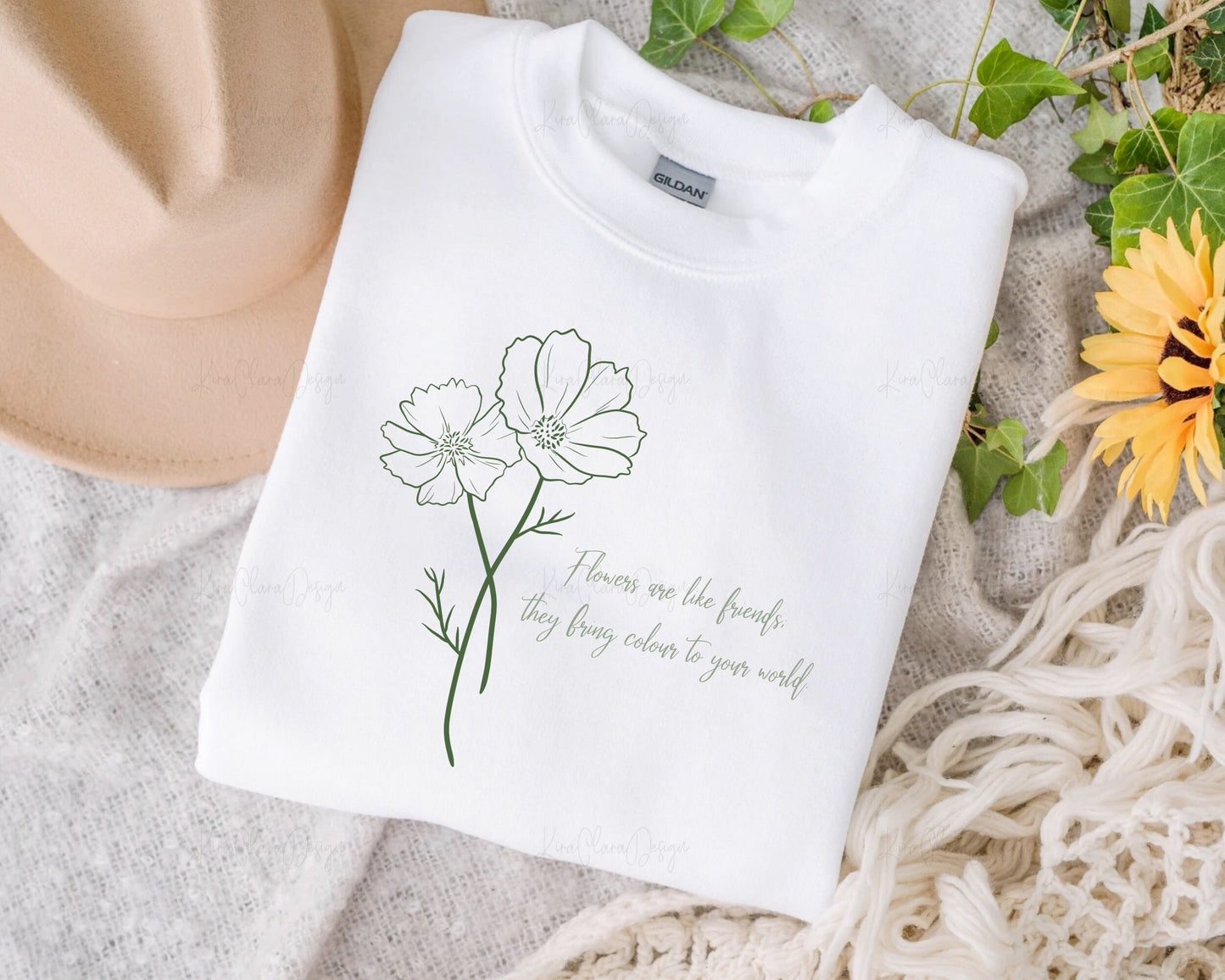 October Birth Flower Cosmos Outline Clipart Minimalist