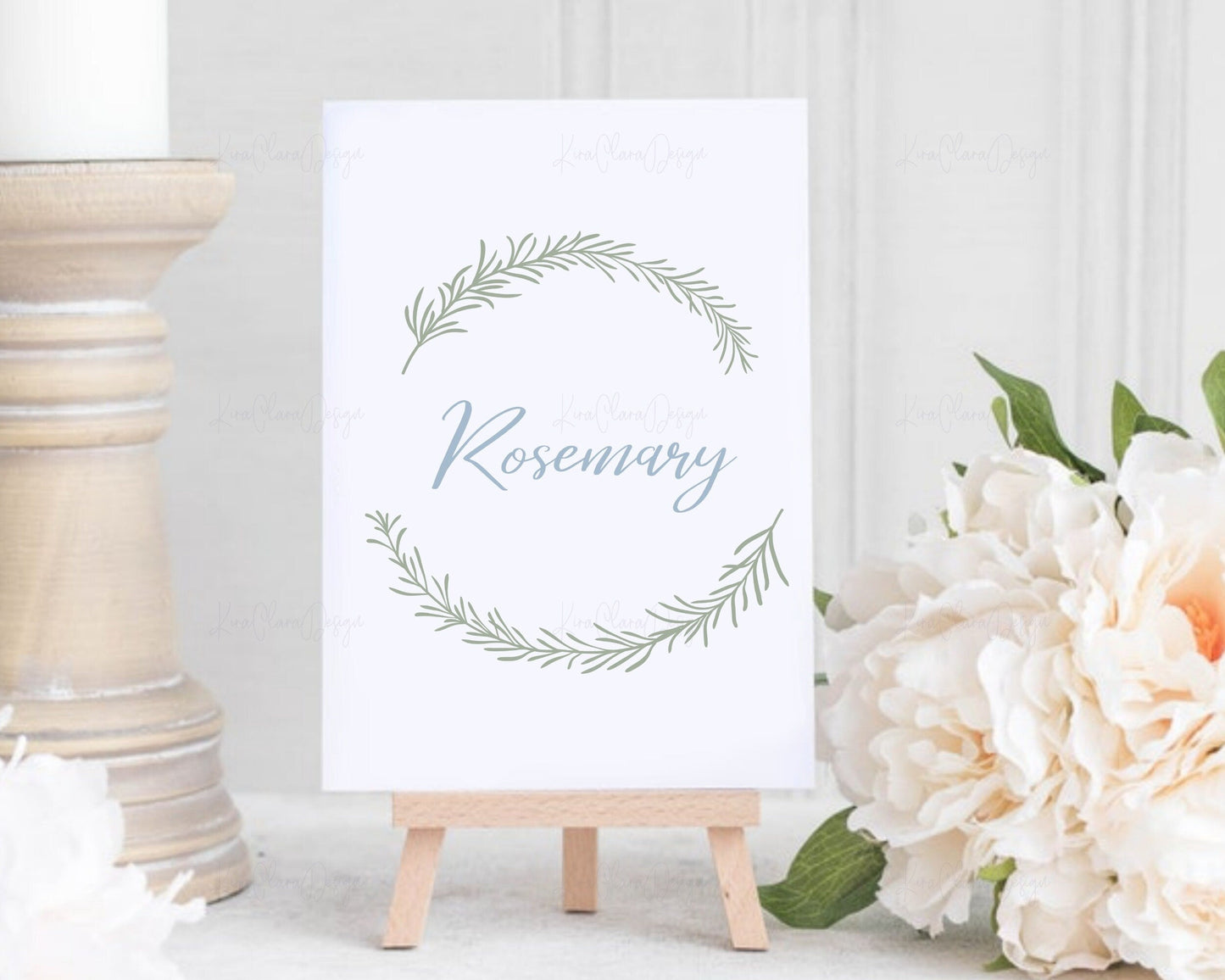 Rosemary Flower Wreath Clipart