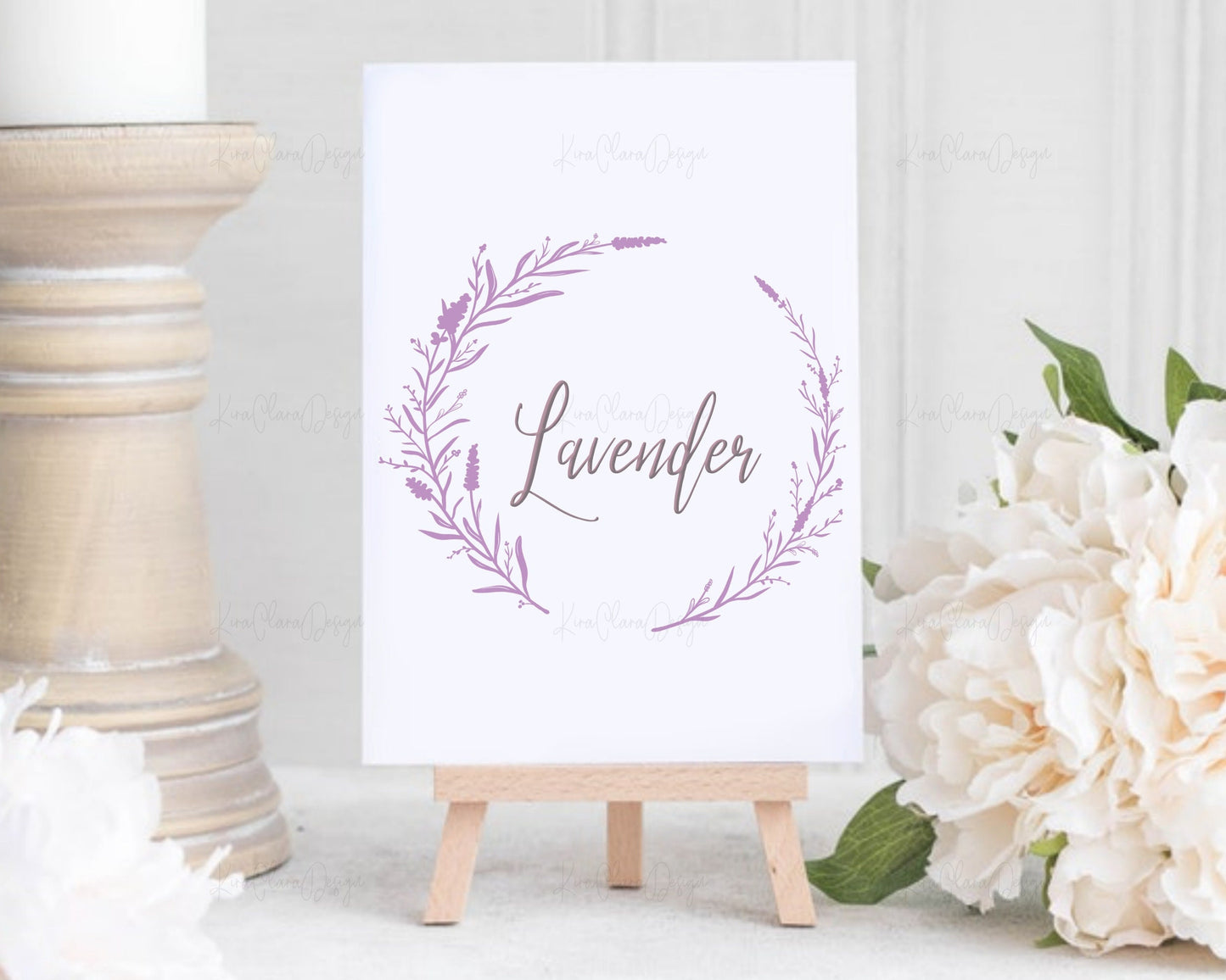 Lavender Flower Wreath Clipart SVG