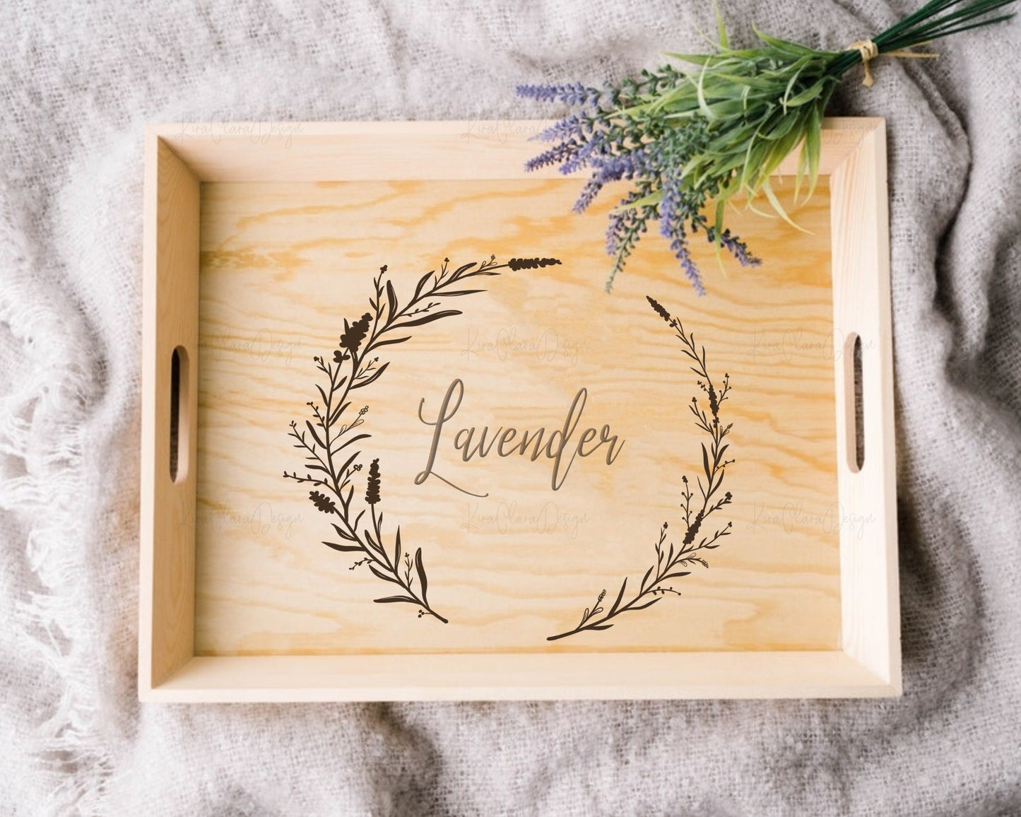 Lavender Flower Wreath Clipart SVG