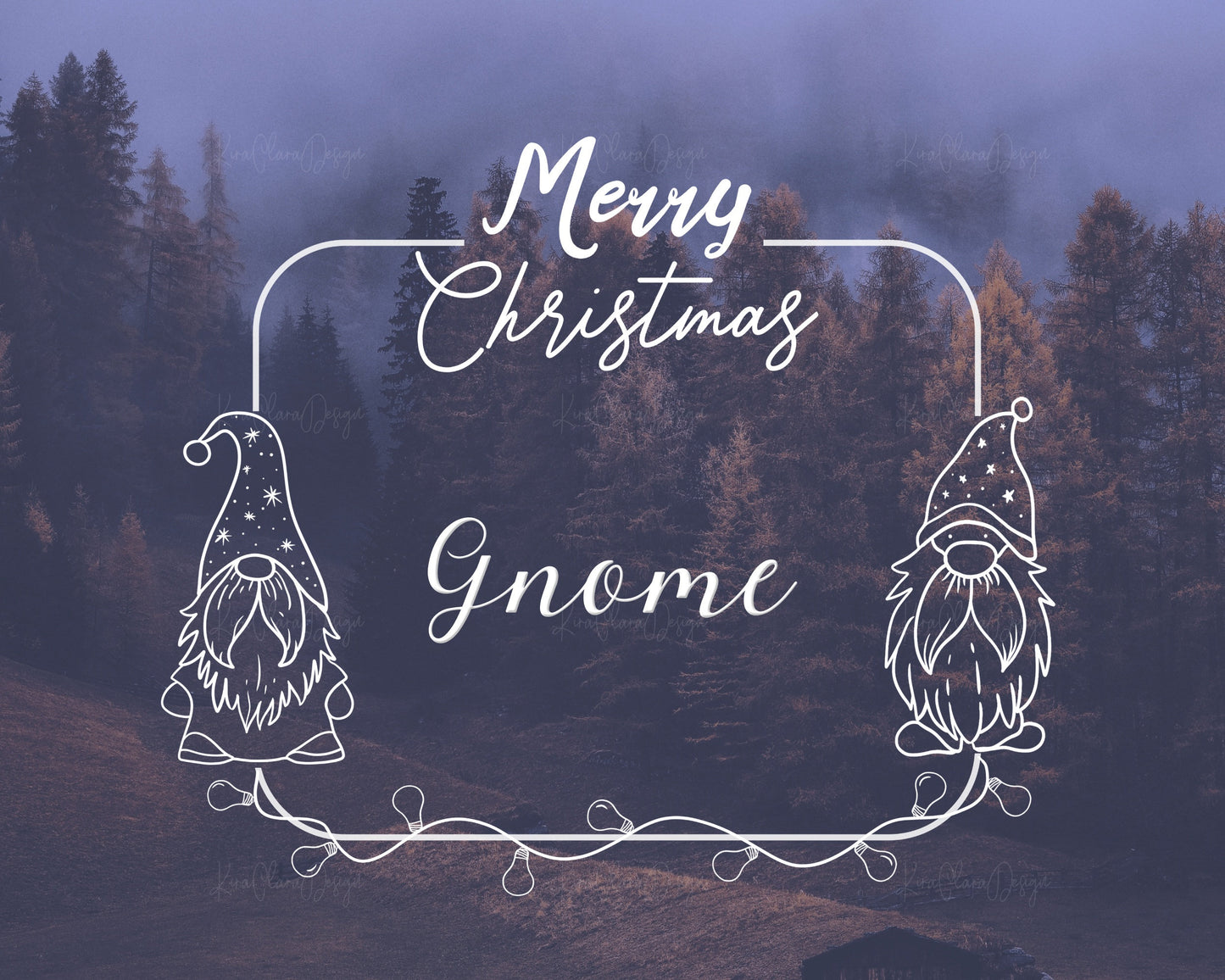 Christmas Gnome Border Frame Clipart