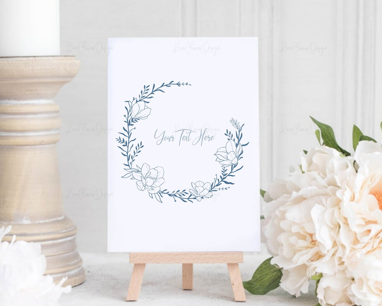 Magnolia Flower Wreath Clipart