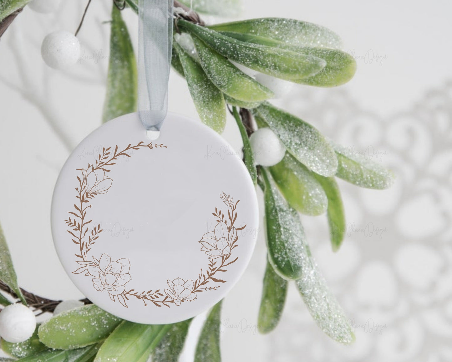 Magnolia Flower Wreath Clipart