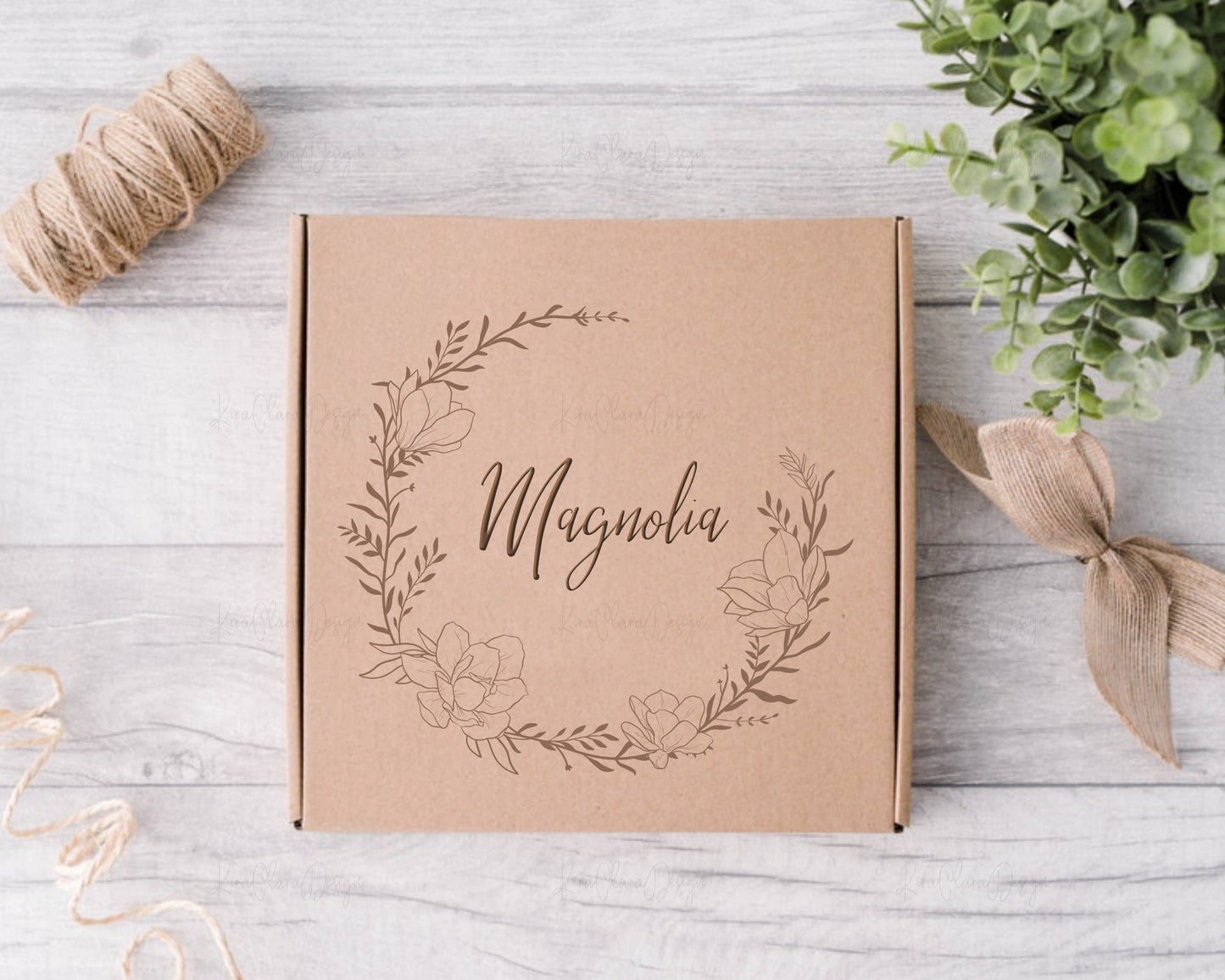Magnolia Flower Wreath Clipart