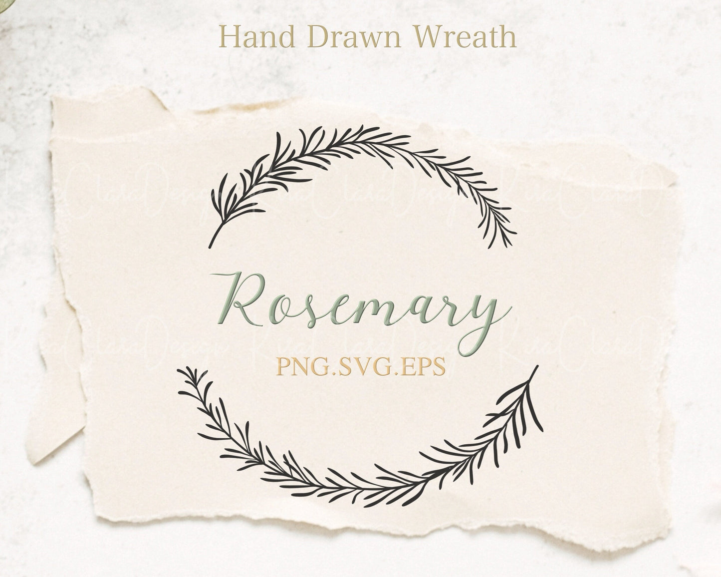 Rosemary Flower Wreath Clipart