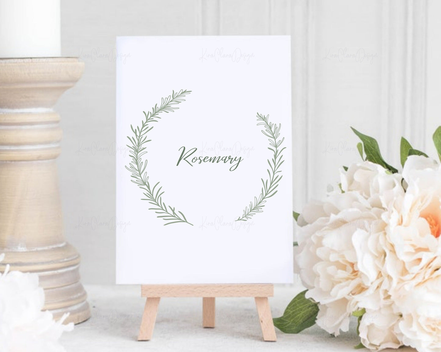 Rosemary Flower Wreath Clipart