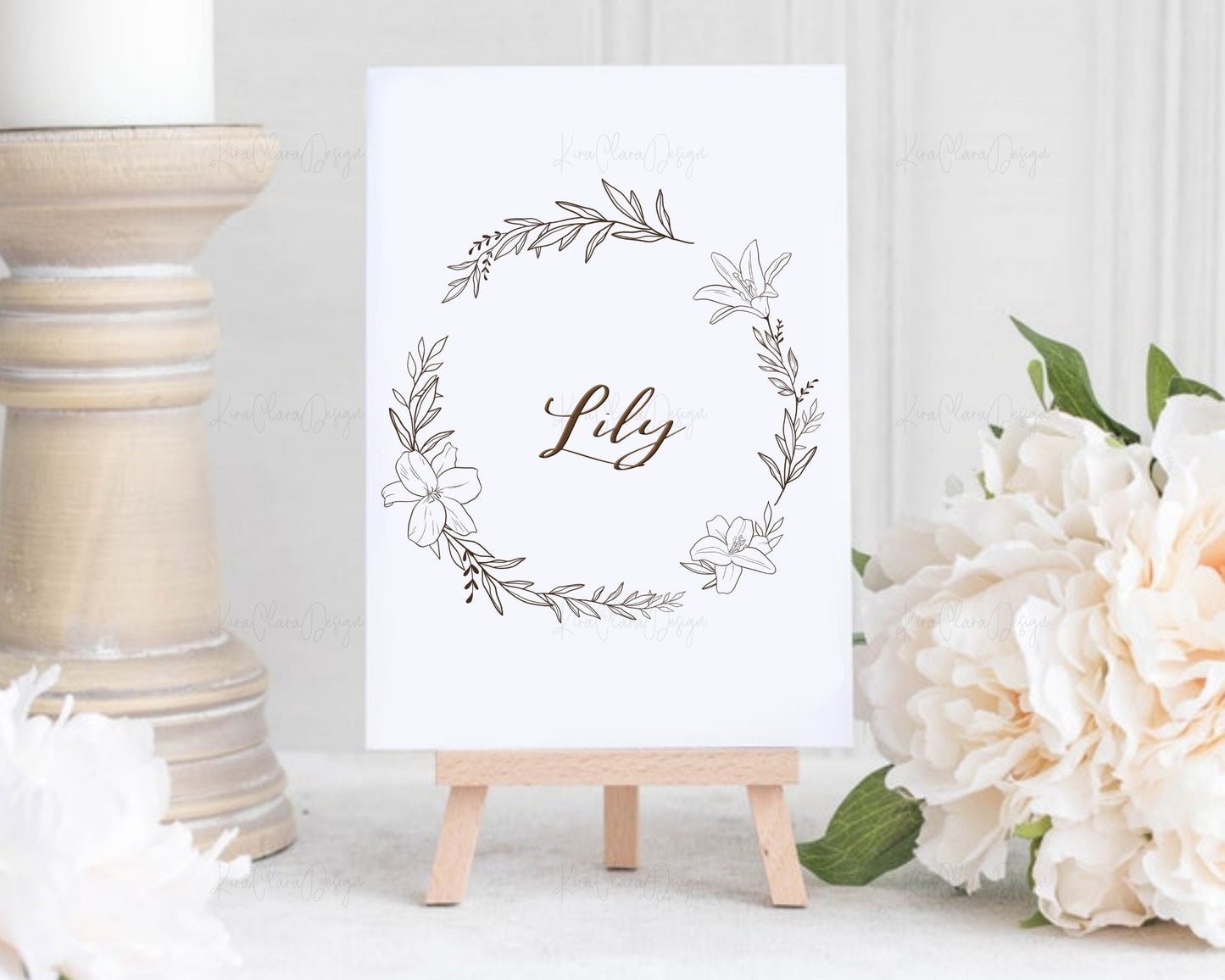 Lily Flower Wreath Clipart
