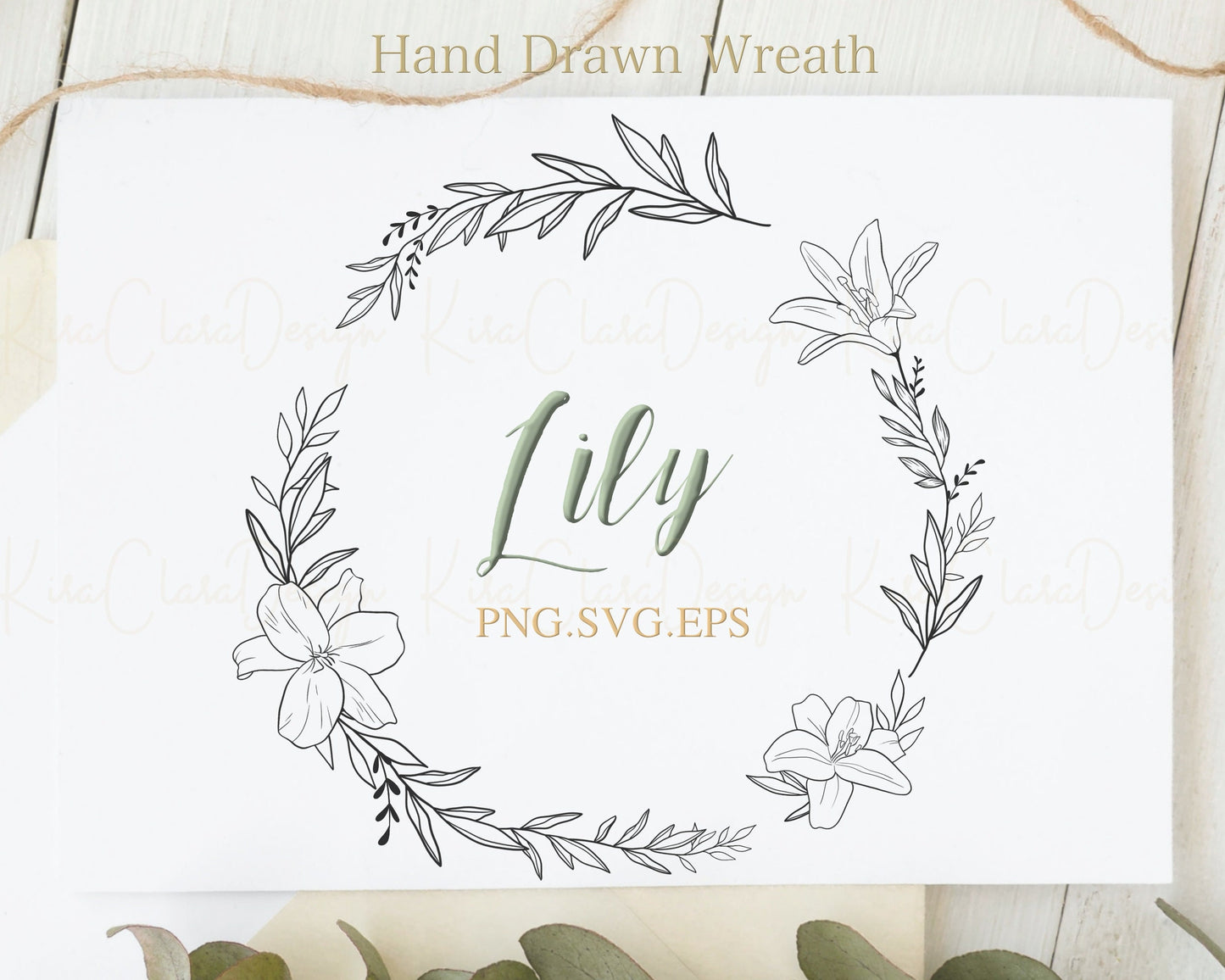 Lily Flower Wreath Clipart