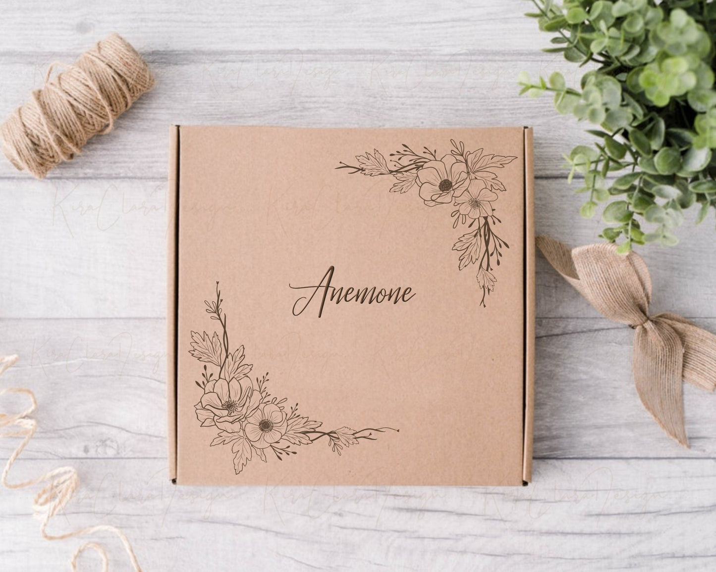 Anemone Flower Corner Frame Clipart