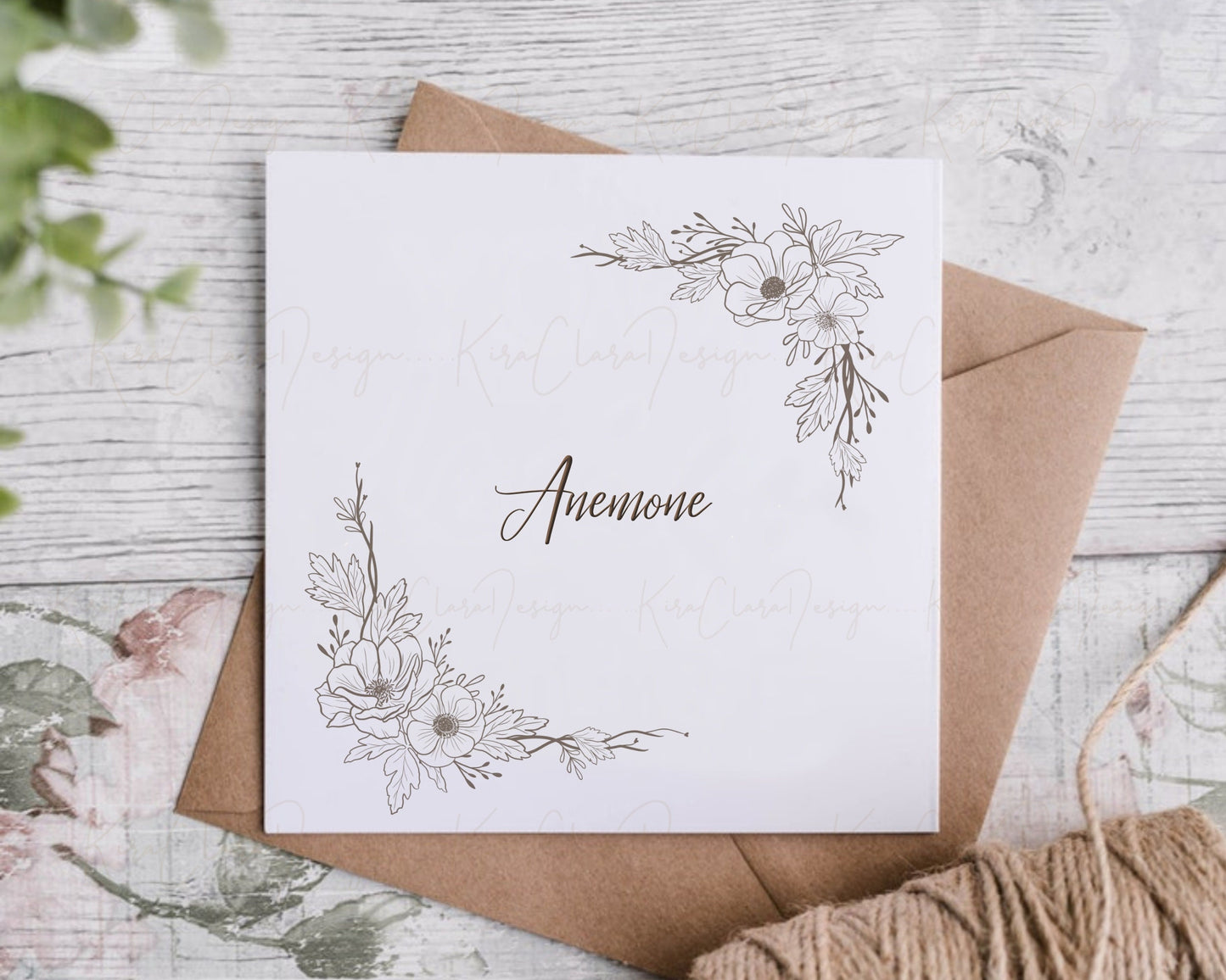 Anemone Flower Corner Frame Clipart
