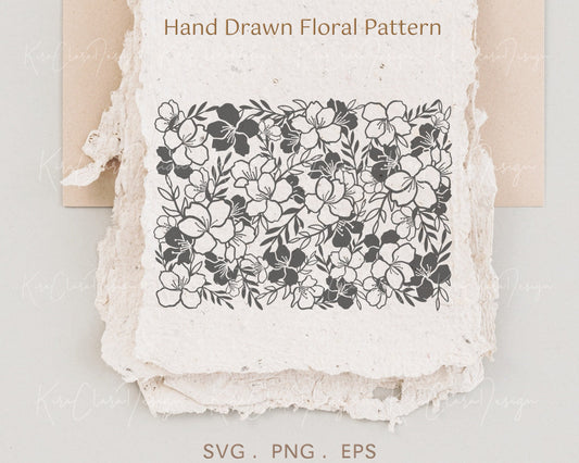Cherry Blossom 5x7 Floral Pattern Clipart