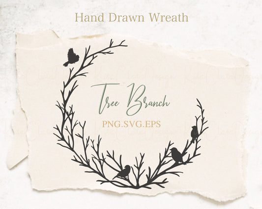 Tree Branch Wreath Clipart