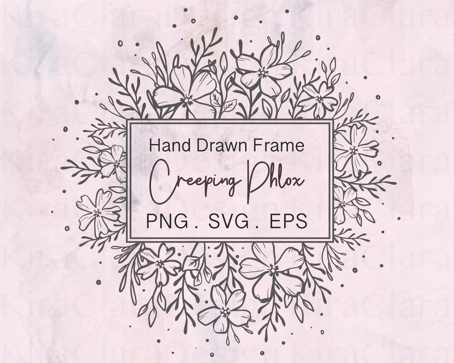 Creeping Phlox Flower Border Frame Clipart