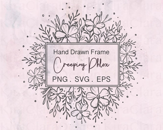 Creeping Phlox Flower Border Frame Clipart