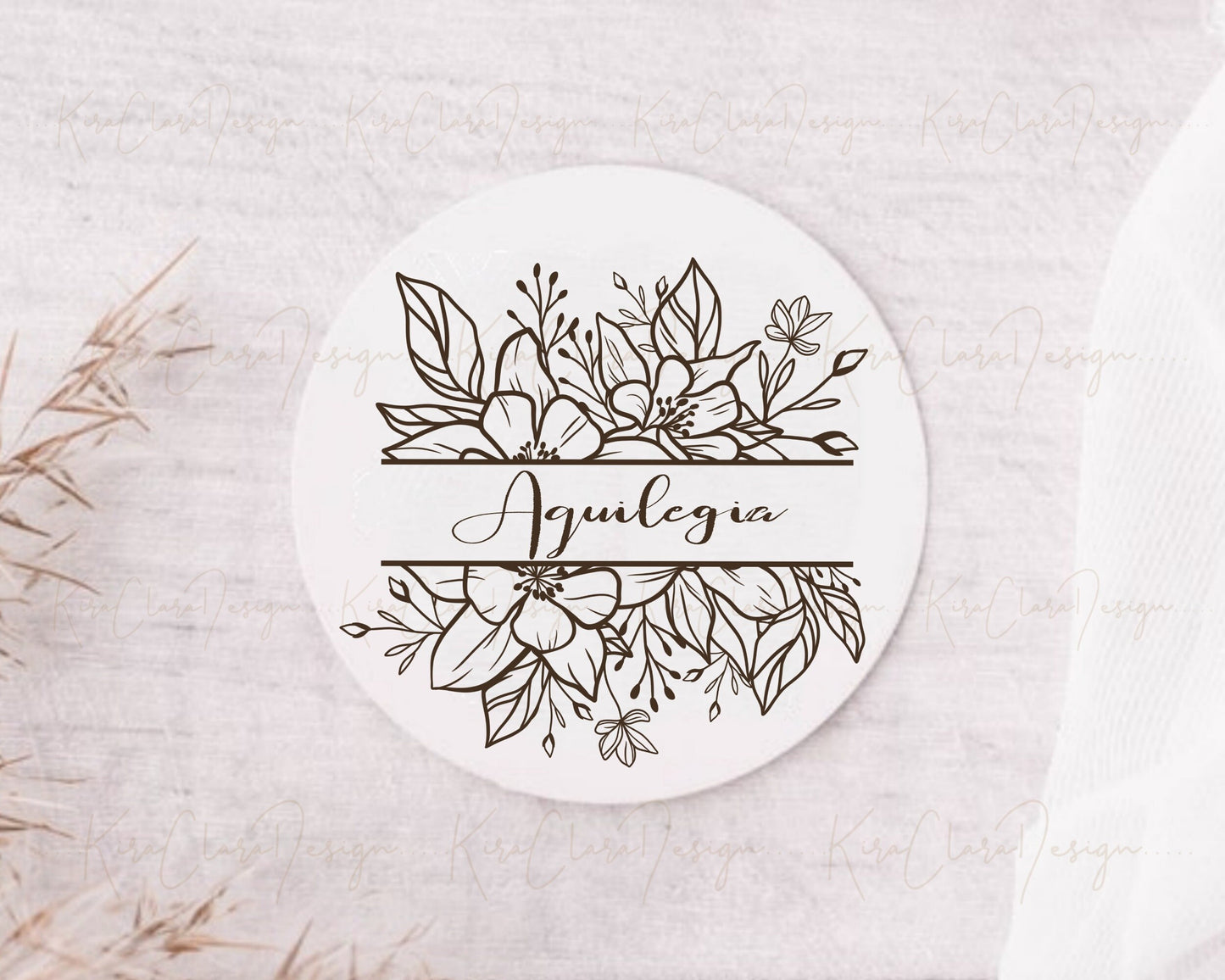Flower Split Border Frame Clipart