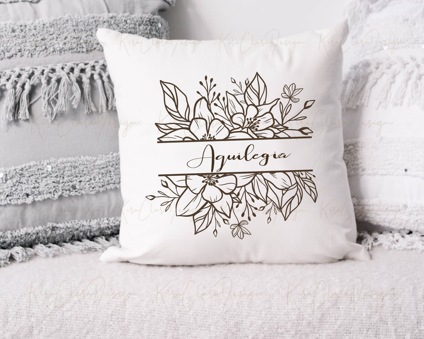 Flower Split Border Frame Clipart