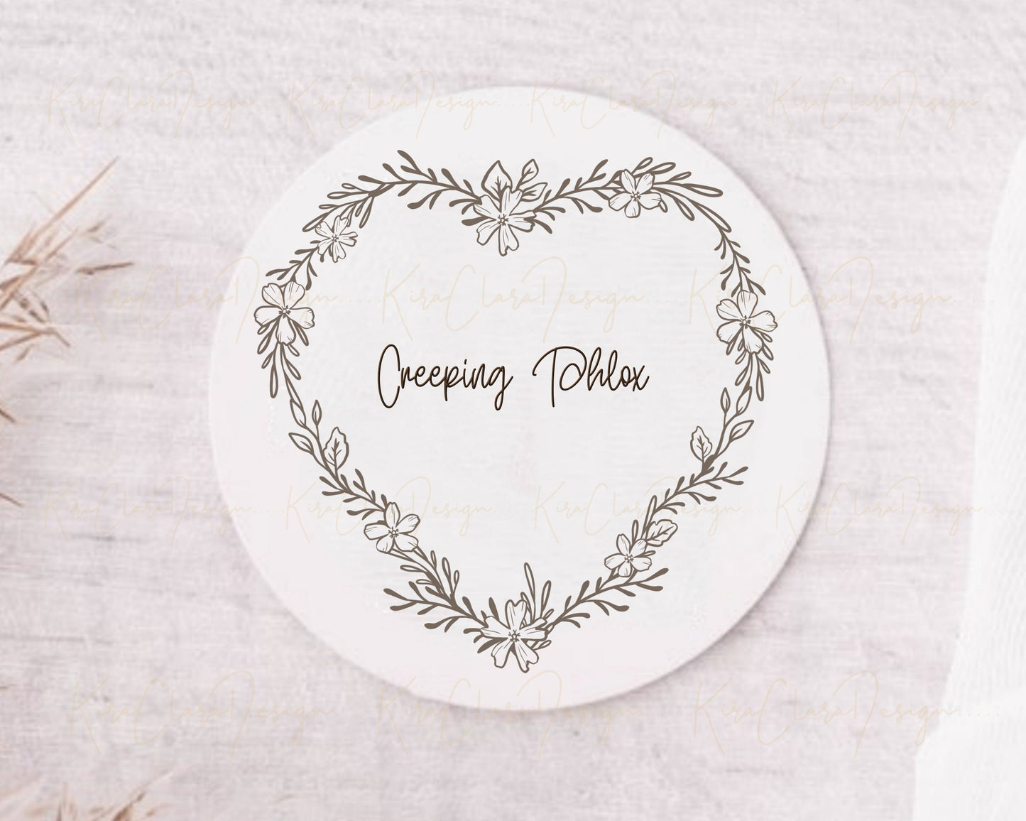 Creeping Phlox Flower Heart Wreath Clipart