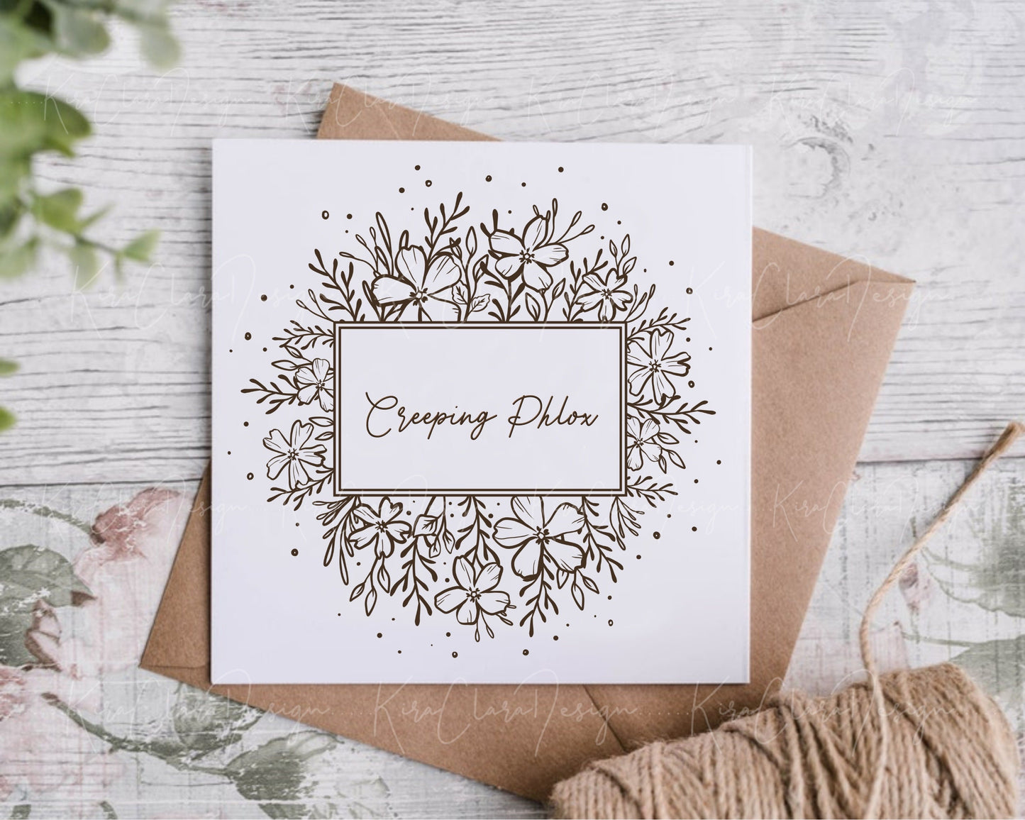 Creeping Phlox Flower Border Frame Clipart