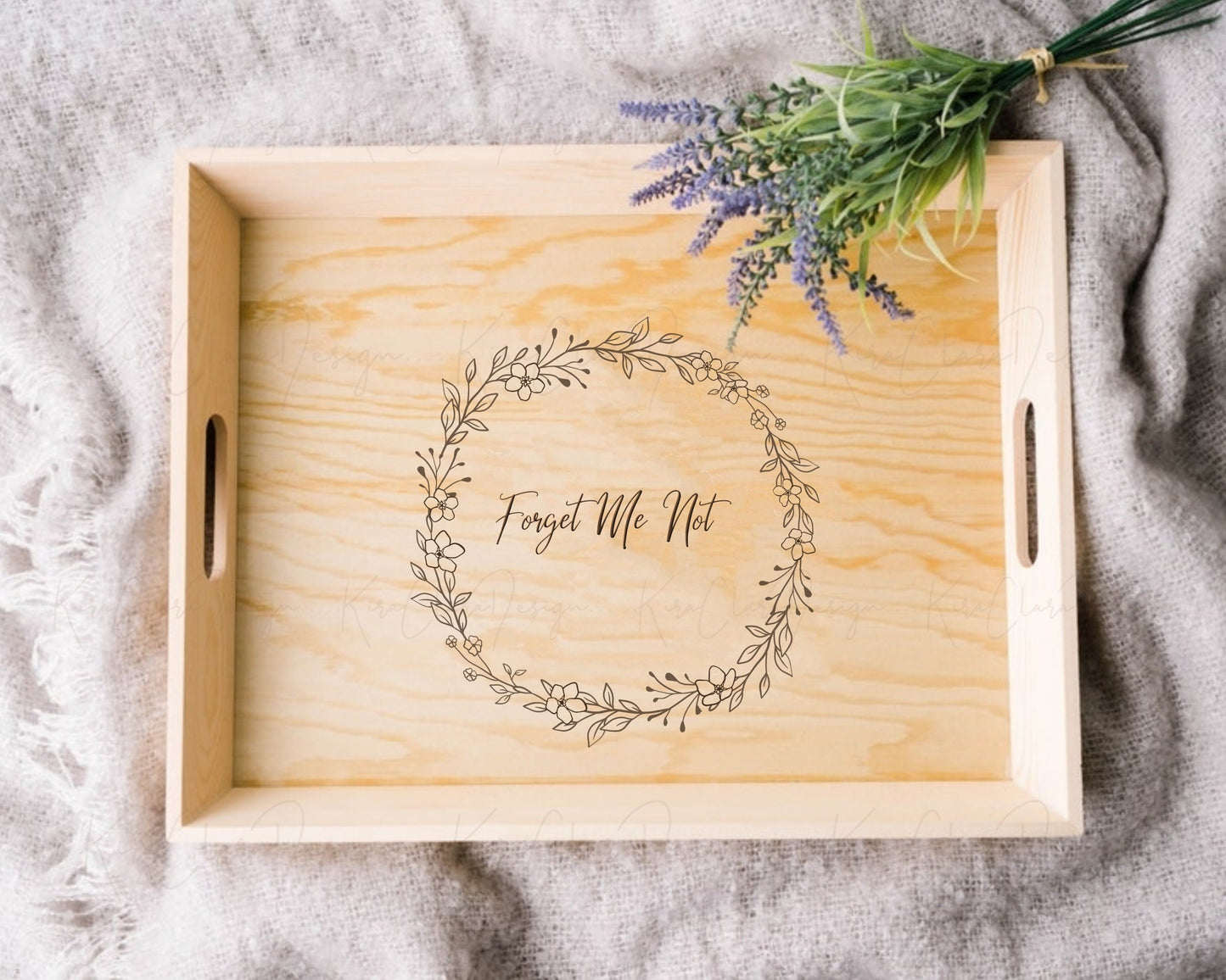 Forget Me Not Flower Wreath Clipart