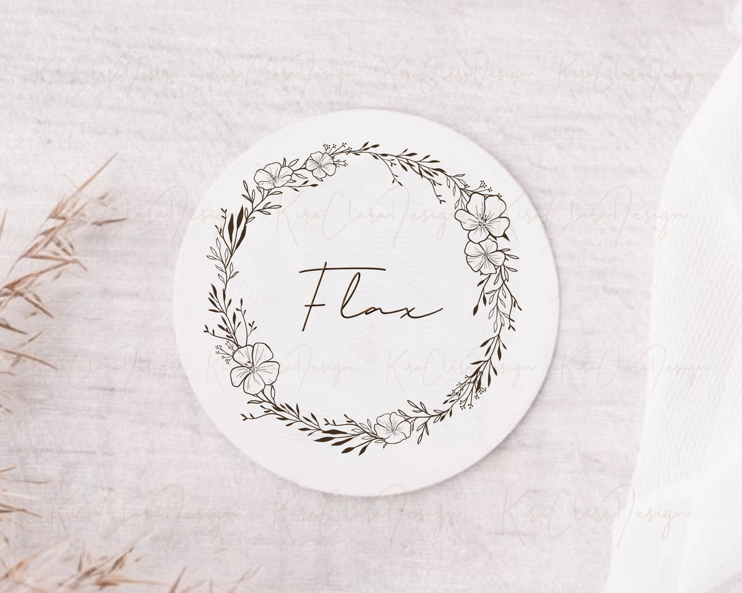 Flax Flower Wreath Clipart/Linseed SVG
