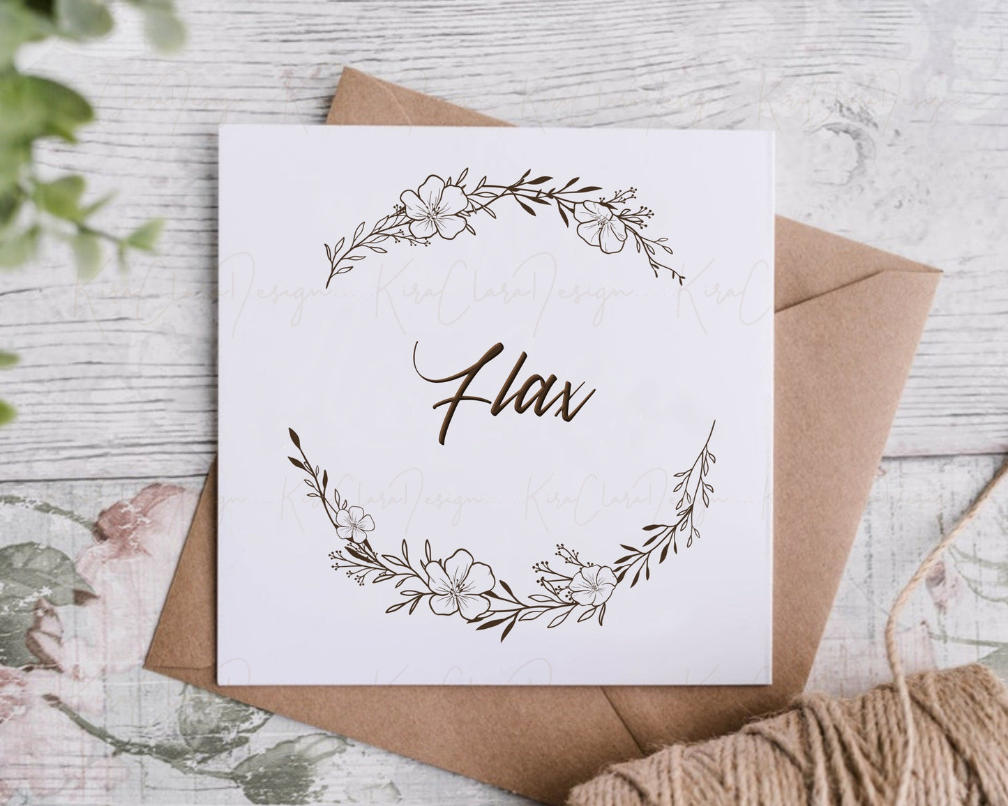 Flax Flower Wreath Clipart/Linseed SVG