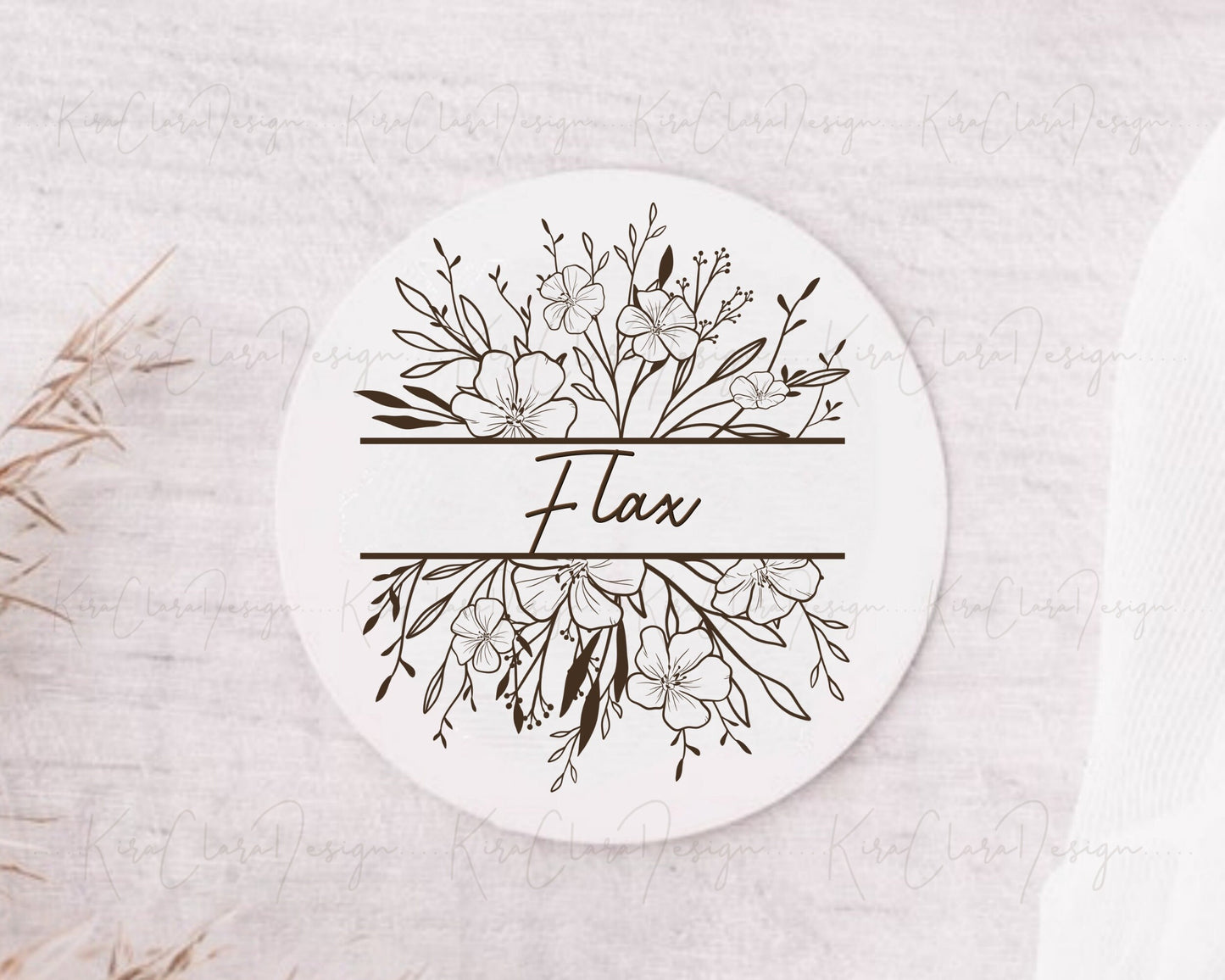Flax Flower Split Frame Clipart