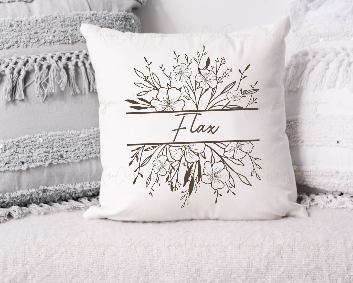 Flax Flower Split Frame Clipart