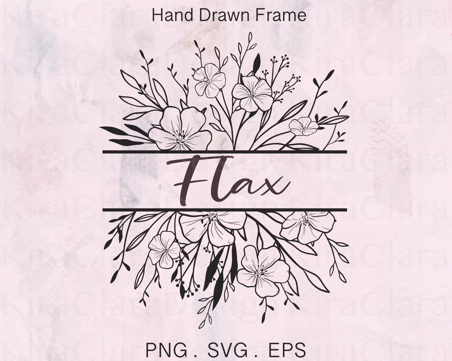 Flax Flower Split Frame Clipart