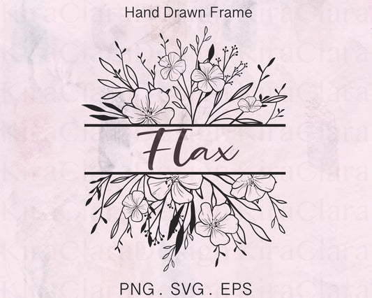 Flax Flower Split Frame Clipart